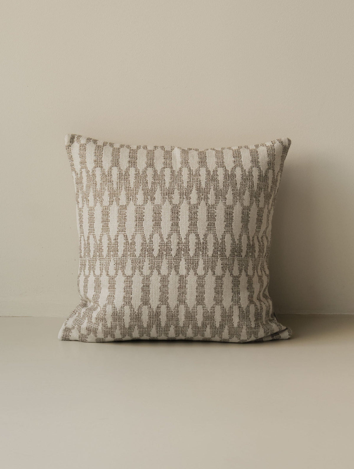 Birch – Fawn decorative cushion in 50 × 50 cm, photographed on a white background