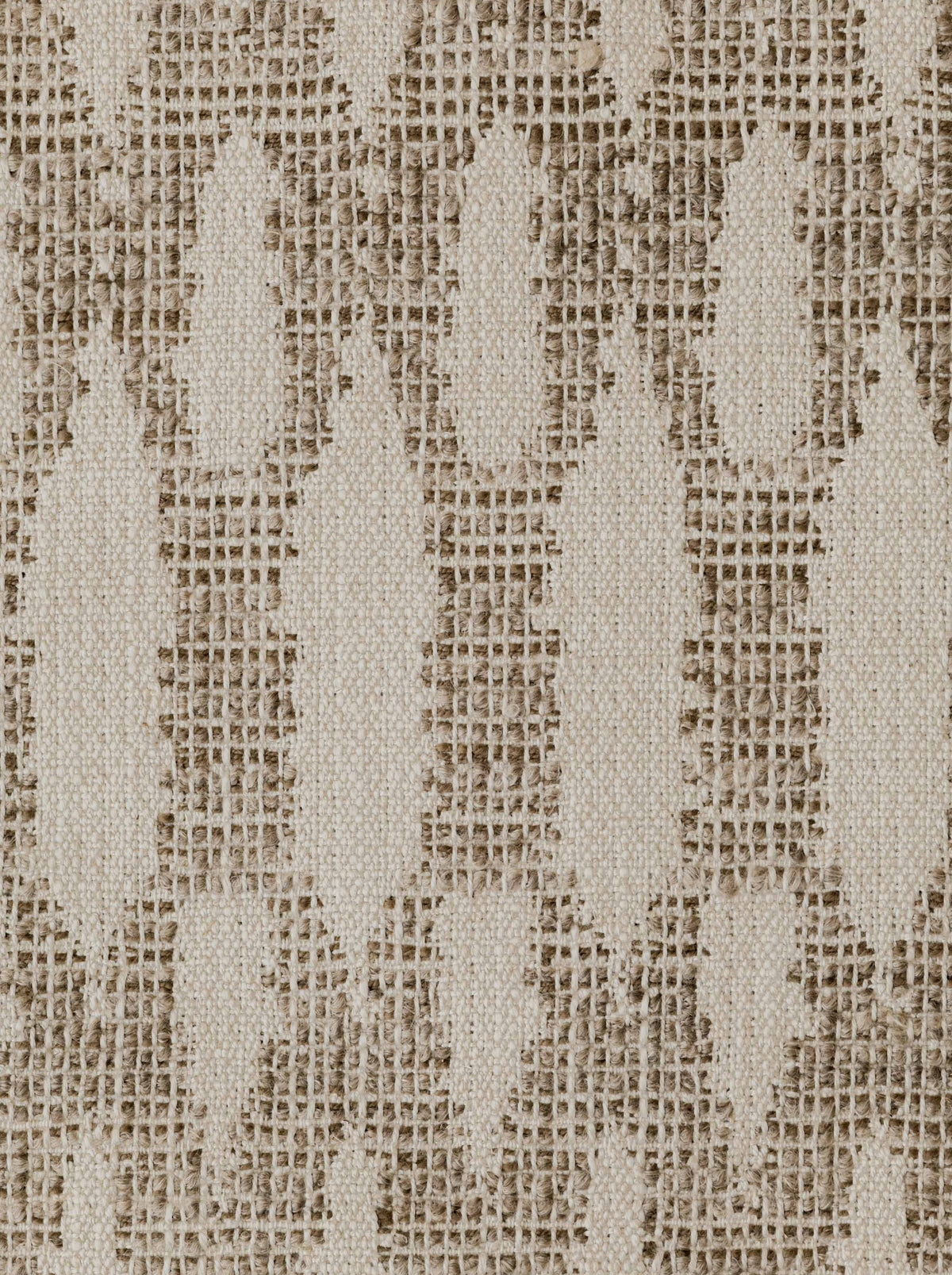 Close-up of the Birch – Fawn fabric, showing its bark-inspired pattern and textured woven surface