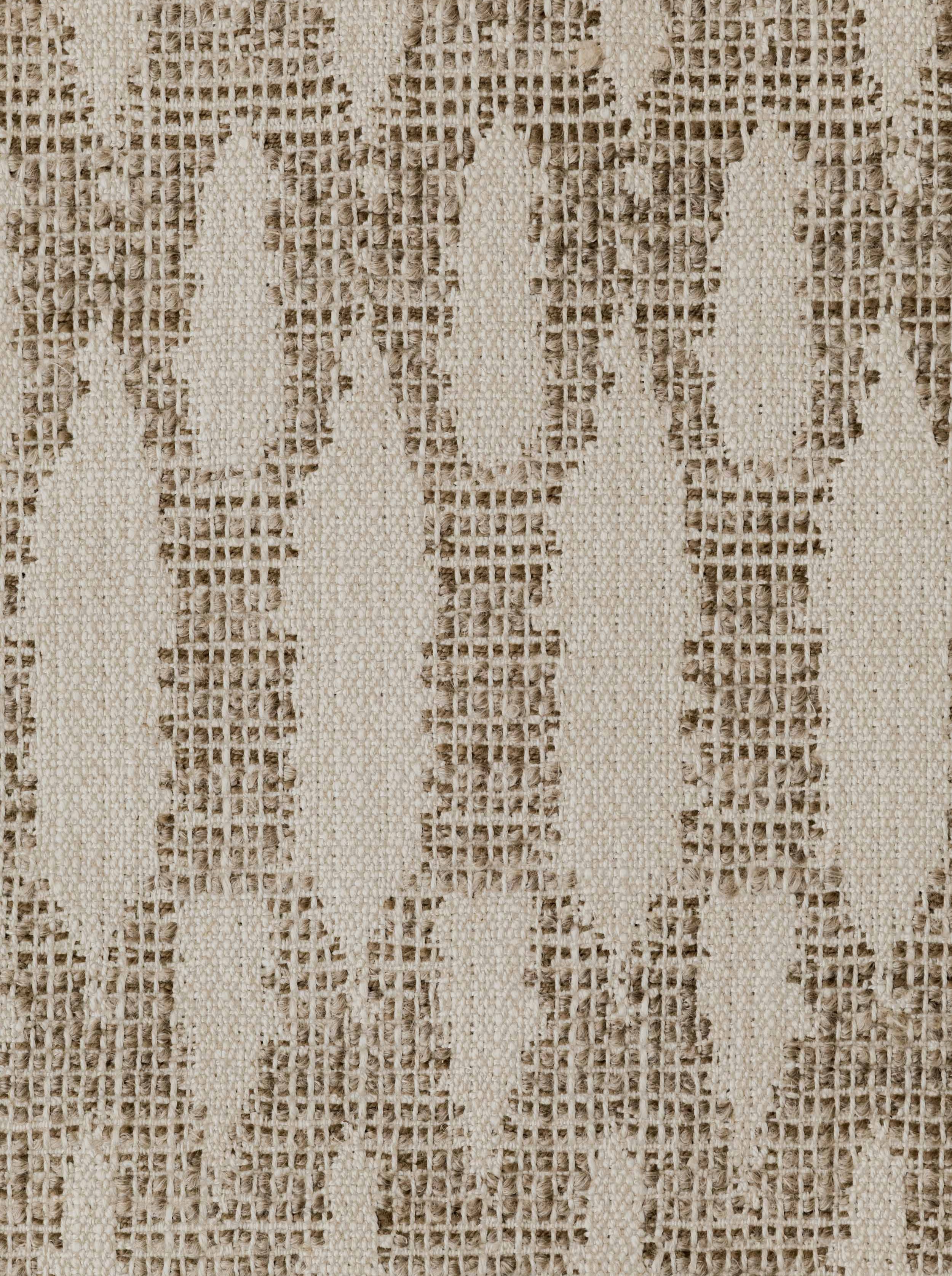 Close-up of the Birch – Fawn fabric, showing its bark-inspired pattern and textured woven surface