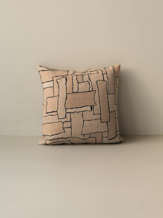 Naoki – Rose des Sables decorative cushion in 40 × 40 cm, photographed on a white background